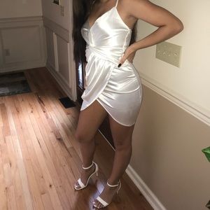 Satin/Silky White Dress